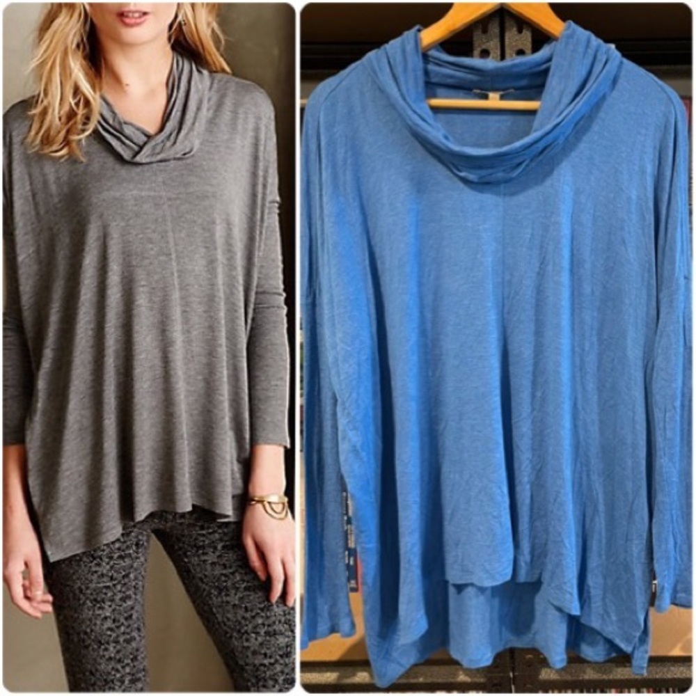 Anthropologie Bordeaux Cowlneck Top